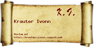 Krauter Ivonn névjegykártya